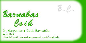 barnabas csik business card